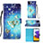 Leather Case Stands Fashionable Pattern Flip Cover Holder Y03B for Samsung Galaxy A22 5G Sky Blue