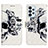 Leather Case Stands Fashionable Pattern Flip Cover Holder Y03B for Samsung Galaxy A23 4G Black