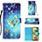 Leather Case Stands Fashionable Pattern Flip Cover Holder Y03B for Samsung Galaxy A51 4G Sky Blue