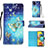 Leather Case Stands Fashionable Pattern Flip Cover Holder Y03B for Samsung Galaxy A51 5G Sky Blue