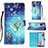 Leather Case Stands Fashionable Pattern Flip Cover Holder Y03B for Samsung Galaxy A52 4G Sky Blue