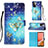 Leather Case Stands Fashionable Pattern Flip Cover Holder Y03B for Samsung Galaxy A72 4G Sky Blue