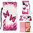 Leather Case Stands Fashionable Pattern Flip Cover Holder Y03B for Samsung Galaxy A72 5G Hot Pink