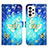 Leather Case Stands Fashionable Pattern Flip Cover Holder Y03B for Samsung Galaxy A73 5G Sky Blue