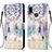 Leather Case Stands Fashionable Pattern Flip Cover Holder Y03B for Samsung Galaxy M01s Mint Blue