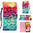 Leather Case Stands Fashionable Pattern Flip Cover Holder Y03B for Samsung Galaxy M32 5G