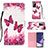 Leather Case Stands Fashionable Pattern Flip Cover Holder Y03B for Samsung Galaxy Note 20 Ultra 5G Hot Pink