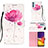 Leather Case Stands Fashionable Pattern Flip Cover Holder Y03B for Samsung Galaxy Quantum2 5G Pink