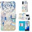 Leather Case Stands Fashionable Pattern Flip Cover Holder Y03B for Samsung Galaxy S20 5G Mint Blue