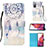 Leather Case Stands Fashionable Pattern Flip Cover Holder Y03B for Samsung Galaxy S20 FE (2022) 5G Mint Blue