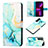 Leather Case Stands Fashionable Pattern Flip Cover Holder Y03B for Samsung Galaxy S21 FE 5G