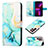 Leather Case Stands Fashionable Pattern Flip Cover Holder Y03B for Samsung Galaxy S21 Ultra 5G