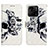 Leather Case Stands Fashionable Pattern Flip Cover Holder Y03B for Xiaomi POCO C31 Black
