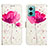 Leather Case Stands Fashionable Pattern Flip Cover Holder Y03B for Xiaomi Redmi Note 11E 5G Pink