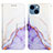 Leather Case Stands Fashionable Pattern Flip Cover Holder Y04B for Apple iPhone 14 Plus Purple