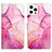 Leather Case Stands Fashionable Pattern Flip Cover Holder Y04B for Apple iPhone 15 Pro Max Hot Pink