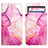 Leather Case Stands Fashionable Pattern Flip Cover Holder Y04B for Google Pixel 8 5G Hot Pink