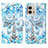 Leather Case Stands Fashionable Pattern Flip Cover Holder Y04B for Motorola Moto G Stylus (2023) 4G Mint Blue