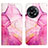 Leather Case Stands Fashionable Pattern Flip Cover Holder Y04B for OnePlus Ace 2 5G Hot Pink