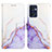 Leather Case Stands Fashionable Pattern Flip Cover Holder Y04B for OnePlus Nord CE 2 5G Purple