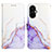 Leather Case Stands Fashionable Pattern Flip Cover Holder Y04B for OnePlus Nord N30 5G Purple