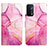 Leather Case Stands Fashionable Pattern Flip Cover Holder Y04B for Oppo A54 5G Hot Pink