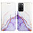 Leather Case Stands Fashionable Pattern Flip Cover Holder Y04B for Oppo A56 5G Purple