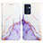 Leather Case Stands Fashionable Pattern Flip Cover Holder Y04B for Oppo Find X5 Lite 5G Purple