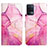 Leather Case Stands Fashionable Pattern Flip Cover Holder Y04B for Oppo Reno5 F Hot Pink