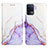 Leather Case Stands Fashionable Pattern Flip Cover Holder Y04B for Oppo Reno5 F Purple
