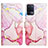 Leather Case Stands Fashionable Pattern Flip Cover Holder Y04B for Oppo Reno5 Lite Pink