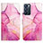 Leather Case Stands Fashionable Pattern Flip Cover Holder Y04B for Oppo Reno6 5G Hot Pink