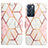 Leather Case Stands Fashionable Pattern Flip Cover Holder Y04B for Oppo Reno6 5G White