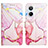 Leather Case Stands Fashionable Pattern Flip Cover Holder Y04B for Realme 10 4G Pink