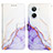 Leather Case Stands Fashionable Pattern Flip Cover Holder Y04B for Realme 10 4G Purple