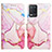 Leather Case Stands Fashionable Pattern Flip Cover Holder Y04B for Realme 8 5G Pink