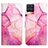 Leather Case Stands Fashionable Pattern Flip Cover Holder Y04B for Realme 8 Pro Hot Pink