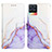 Leather Case Stands Fashionable Pattern Flip Cover Holder Y04B for Realme 8 Pro Purple