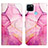 Leather Case Stands Fashionable Pattern Flip Cover Holder Y04B for Realme C21Y Hot Pink