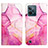 Leather Case Stands Fashionable Pattern Flip Cover Holder Y04B for Realme C31 Hot Pink