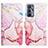 Leather Case Stands Fashionable Pattern Flip Cover Holder Y04B for Realme GT Master 5G Pink