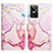 Leather Case Stands Fashionable Pattern Flip Cover Holder Y04B for Realme GT Neo3 5G Pink