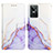 Leather Case Stands Fashionable Pattern Flip Cover Holder Y04B for Realme GT Neo3 5G Purple