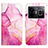 Leather Case Stands Fashionable Pattern Flip Cover Holder Y04B for Realme GT Neo6 5G Hot Pink