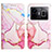 Leather Case Stands Fashionable Pattern Flip Cover Holder Y04B for Realme GT Neo6 5G Pink