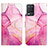 Leather Case Stands Fashionable Pattern Flip Cover Holder Y04B for Realme Narzo 30 5G Hot Pink