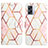 Leather Case Stands Fashionable Pattern Flip Cover Holder Y04B for Realme Narzo 50 5G White