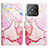 Leather Case Stands Fashionable Pattern Flip Cover Holder Y04B for Realme Narzo 50A Pink