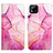 Leather Case Stands Fashionable Pattern Flip Cover Holder Y04B for Realme Narzo 50i Hot Pink