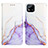 Leather Case Stands Fashionable Pattern Flip Cover Holder Y04B for Realme Narzo 50i Purple